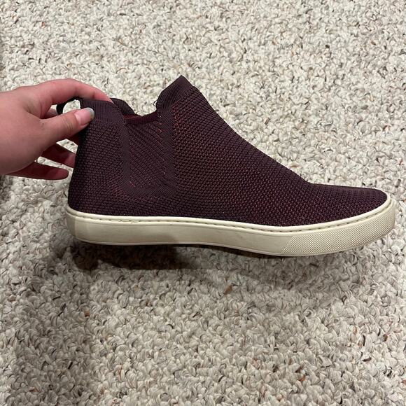 Rothys The Chelsea Berry Lattice Knit High Top Ankle Boots Sz 10.5 Casual - Picture 7 of 8